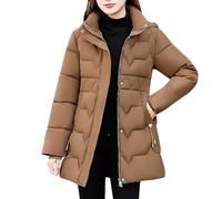 Zeiayuas Women Quilted Coat Plush Thicken Puff Long Jackets Hooded Long Sleeve Puffer Jacket Padded Coat Winter Outerwear Water-Resistant Plus Size Outdoor Ski Hiking Outerwear