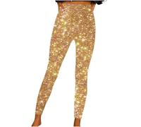 Zeiayuas Women Sequin Trousers Sparkle Glitter Pants Elasticated Waist Skinny High Rise Stretch Trousers Tight Leggings Evening Prom Party Pants Slim Fit Long Pants Casual Elegant Club Party Clubwear