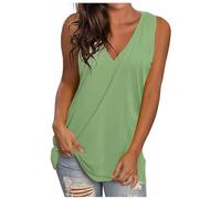 Zeiayuas Women V Neck Vest Tops Casual Sleeveless Tank Top UK Sale Clearancew Ladies Summer T Shirts Elegant Solid Color Vests Loose Fit Tee Shirt Tunic Tops Going Out Blouses