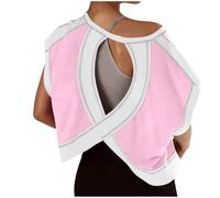 Zeiayuas Womens Backless Workout Crop Tops Thin Cutout Open Back Sports T-Shirts Exercise Short Sleeve Blouse Casual Loose Running Tee Top Athletic Gym Yoga Shirt Activewear