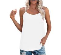 Zeiayuas Women's Camisoles & Vests Spaghetti Strap Tops Sleeveless Tank Vest Top UK Clearance Loose Fit Camisole Sexy Y2k Cami Tops Plain Summer Tshirts for Holiday Beach