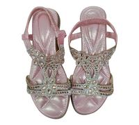 Zeiayuas Women's Diamond Sandals Elastic Slingback Sandals Ladies Gladiator Bohemian Rhinestone Roman Sandal Sparkling Beach Holiday Retro Flats Outdoor T-bar Sandal Summer Open Toe Shoes