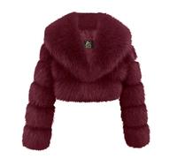 Zeiayuas Womens Faux Fur Coat Luxury Thick Outerwear Winter Shaggy Cropped Coat Open Front Plush Warm Fluffy Cardigan Overcoat Long Sleeve Thicken Plush Jackets Oversized Tops