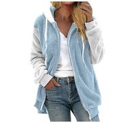 Zeiayuas Women's Fleece Hoodie Zip up Long Sleeve Hoodies Fluffy Fuzzy Hooded Sweatshirts Ladies Teddy Bear Coat Autumn Winter Plush Warm Jacket Sherpa Faux Fur Coat Outerwear