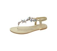Zeiayuas Women's Gladiator Flat Sandals Diamond Strappy Sandal Ladies Rhinestone Cross Straps Wedding Sandals Flip Flops Thong Beach Shoes T-Bar Sandal Bohemian Summer Sparkling Shoes
