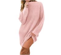 Zeiayuas Womens Jumper Dresses UK Sale Clearance Ladies Chunky Cable Knit Dress Long Sleeve Turtle Neck Knitted Pullover Dress Fall Winter Loose Midi Dresses Elegant Sweater Dress