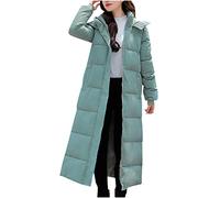 Zeiayuas Womens Long Padded Coat Quilted Puffer Jacket Winter Down Coats Maxi Length Warm Cotton Cover Coat Waterproof Puff Outwear Outdoor Thick Overcoat Fleece Ski Hiking Jackets with Hood Pockets