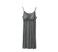 Zeiayuas Women's Nightdress UK Sleeveless Cami Dresses Solid Color Padded Nightshirts Soft Cotton Loose Sleep Long Dress Built in Bra Ladies Casual Sleepwear Soft Nightgown Nighties Pyjamas Dark Gray