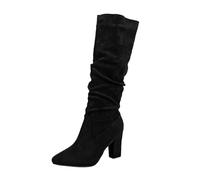 Zeiayuas Women's Over The Knee Thigh High Cowboy Boots Long Stretch Blocked Heel Pointed Toe Western Boots Ladie PU Leather Fall Winter Booties UK