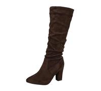 Zeiayuas Women's Over The Knee Thigh High Cowboy Boots Long Stretch Blocked Heel Pointed Toe Western Boots Ladie PU Leather Fall Winter Booties UK