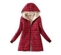 Zeiayuas Women's Puffer Down Jacket Winter Fleece Lined Jackets Warm Faux Fur Long Coat Ladies Quilted Zip Puff Coats Waterproof Padded Overcoat Outdoor Ski Hiking Thicken Outwear with Pockets Hooded