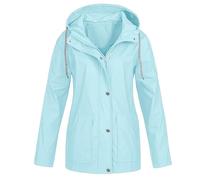 Zeiayuas Womens Raincoats Waterproof Jackets Ladies Waterproof Windproof Jacket with Hood Plus Size Winter Warm Jacket Outdoor Water Resistant Rain Coat for Walking Active