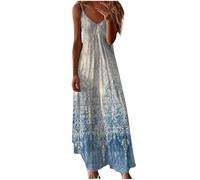Zeiayuas Women's Spaghetti Straps Maxi Dress Clearance Tie Dye Print A Line Flowy Beach Vacation Dresses V Neck Summer Spring Casual Boho Long Sundress Ladies Elegant Holiday Boho Dresses