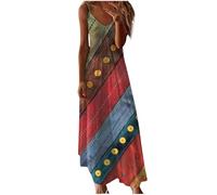 Zeiayuas Women's Spaghetti Straps Maxi Dress Clearance Tie Dye Print A Line Flowy Beach Vacation Dresses V Neck Summer Spring Casual Boho Long Sundress Ladies Elegant Holiday Boho Dresses