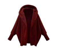 Zeiayuas Women's Teddy Coat Casual Double Fuzzy Fluffy Hoodie Jacket Fleece Hooded Overcoat Solid Color Warm Stylish Pullover with Pockets Ladies Sherpa Fleece Hoodies Blanket Soft Winter Outwear UK