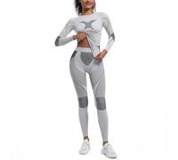 Zeiayuas Womens Thermal Underwear Set Crew Neck Long Sleeved Base Layer Top & Leggings Multifunctional Home Thermal Base Layers for Sports Skiing