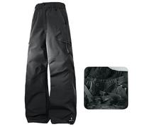 Zeiayuas Women's Waterproof Trousers Cargo Pants Outdoor Hiking Tracksuit Bottoms Winter Warm Windproof Trousers Plus Size Windbreaker Straight Leg Casual Pants with Pockets Black