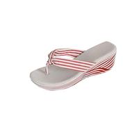 Zeiayuas Womens Wedge Slides Summer Thong Sandals Ladies Beach Holiday Slippers Wedge Flip Flops Toe Post Slides Beach Pool Shoes Non-Slip Causal Outdoor Indoor Slippers