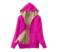 Zeiayuas Womens Zip up Hoodie Winter Warm Sherpa Lined Hooded Sweatshirt Plain Jacket Teddy Bear Coat Cosy Soft Fleece Blanket Fuzzy Fluffy Outerwear Plush Thicken Coats with Pocket
