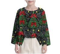 Zeiayuas Xmas Jumpers for Kids Christmas Tree Print Sweatshirts Girls Cute Funny Xmas Tree Long Sleeve Pullover Santa Jumper Children Top Christmas Pullover Tunic Tops