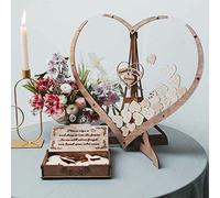 ZEID 80 Hearts Wedding Guest Book Drop Box, Wood Heart Shape Guest Book Kit Wedding Guestbook Sign for Weddings Baby Shower Anniversary Party