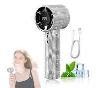 ZEID Diamond Portable Fan, Diamond Handheld Mini Fan, USB Rechargeable, Full Diamond Portable Handheld Turbo Fans for Outdoor Activities Travel Office (1Pc Silver)