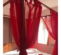 Zeihyeurus Four Poster Bed Curtains,4 Corners Posts Canopy Bed Curtain,Four Corner Posts Beds Curtains,Luxury Princesses Beds Canopy,3 Side Opening,Easy Install,For Bedroom Decoration