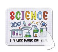 ZEIKAEYR Funny Scientist Mouse Pad Gifts - Science It's Like Magic But Real - Non-Slip Mousepad with Stitched Edge - Rectangular Mouse Mat for Laptop - Work Gifts for Physicist, Chemist, Colleague
