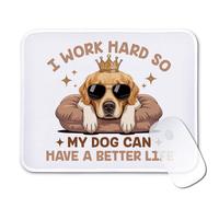 ZEIKAEYR Golden Retriever Mouse Pad Gifts - I Work Hard So My Dog Can Have A Better Life - Non-Slip Mousepad with Stitched Edge - Rectangular Mouse Mat for Laptop - Dog Lover Gifts for Women, Men
