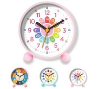 ZeiLaBang Kakadi Children's Alarm Clock for Beginners to School, Children's Alarm Clock, Analogue No Ticking, Silent Learning Alarm Clock for Boys and Girls, Suitable for School Gifts, as a Gift for