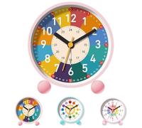 ZeiLaBang Kakadi Children's Alarm Clock for Beginners to School, Children's Alarm Clock, Analogue No Ticking, Silent Learning Alarm Clock for Boys and Girls, Suitable for School Gifts, as a Gift for