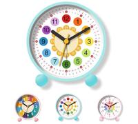 ZeiLaBang Kakadi Children's Alarm Clock for Beginners to School, Children's Alarm Clock, Analogue No Ticking, Silent Learning Alarm Clock for Boys and Girls, Suitable for School Gifts, as a Gift for