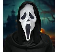 ZeiLaBang Kakadi Halloween Ghostface Mask, Scream Mask for Children and Adults, Ghostface Mask, Scream Mask, Latex Scream Grimace, Scream Horror Fancy Dress for Halloween, Carnival, Costume Parties
