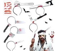 ZeiLaBang Kakadi Halloween Knife in the Head, Knife in the Head, Halloween Horror Headband Set, Halloween Accessories, Bloody Headband, Halloween Headband for Fancy Dress, Carnival, Costume, Party