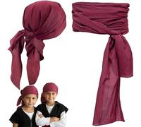 ZeiLaBang Kakadi Pirate Accessory Set, Pirate Captain Costume Accessories, Proumhang Pirate Costume Accessory Set, Pirate Headscarf, Medieval Large Sash, Bandanas for Halloween, Children, Adults