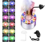 ZeiLaBang Kakadi Ultrasonic Nebuliser Halloween, 12 LED Fog Machine Mini, Maker Water Mist Fogger, Water Mist, Splash Guard, Ultrasonic Mist Machine, for Fountains, Pond, Mist, Rock Garden