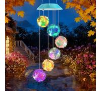 Zeiliuled Solar Wind Chime,Color Changing Colorful Ball Wind Chimes, LED Decorative Mobile, Gifts for Mom Grandma,Waterproof Outdoor Solar Lights for Garden, Patio, Yard, Window, Outdoor Decorations