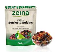 Zeina Super Berries & Raisins Mix (800g) - Premium Vegan Dried Fruit Snack with Goji Berries, Blueberries, Cranberries & Raisins - Healthy, Natural, Resealable Zip Pouch, Great for On-the-Go