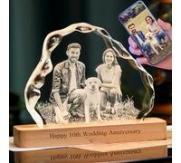 zeiniyio 3D Photo Crystal, Personalized Customized Gift for Women, Wife, Men, Mom, Husband With Your Own Photo, Customized Birthday,Anniversary,Couple Gift.Personalized Photo Gift