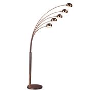 zeiss 5 arched lights floor lamp in warm copper