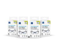 ZEISS Anti-Bacterial Lens Wipes, Lens Cleaner for Glasses, Cameras & Binoculars, Individually Packed Single Use Disposable Cloths in Sachets, Portable Spectacle Cleaning , 70% alcohol - 4 Packs of 30