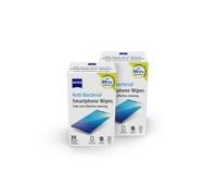ZEISS Anti-Bacterial Smartphone Screen Wipes, for Computers, Cameras and Binoculars, Individually Packed Single Use Disposable Cloths in Sachets, 70