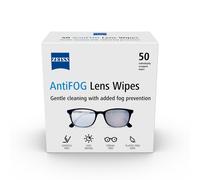 ZEISS AntiFOG Wipes, Lens Cleaner for Glasses, Cameras & Binoculars, Individually Packed Single Use Disposable Cloths in Sachets, for Handy and