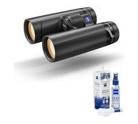 Zeiss Optics SFL 10x40 Waterproof Lightweight Compact Bright UHD High Power Hunting Binoculars Bundle and Spray and Microfiber Lens Care Kit (2 Items)