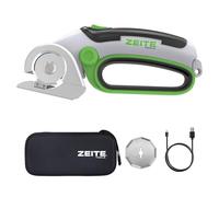 ZEITE 4V Cordless Electric Scissors Cardboard Cutter with 1 x Replace Blade,1 x Storage Box,1 x USB Rechargeable Cable Rotary Cutter for Box Plastic Carpet Cloth, Easy to Hold and Safety,Gray