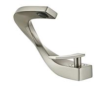 Zeitgenössische Badezimmerarmaturen, einzigartiges gebogenes Design, Waschtischarmaturen, Moderne Badewannenarmaturen mit Keramikventil (gebürstetes Nickel) SHUNLI