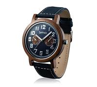 Zeitholz Wooden Watch for Men - Klingenberg Model, Handcrafted from 100% Natural Walnutwood with Quartz Movement - Lightweight Analog Wood Grain Watch for Him - Adjustable Band Fits Any Wrist