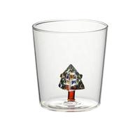 Zeiwohndc 3D Drinking Glass Cup with Christmas Tree Figurine Inside Stemless for Wine Water Milk Goblet-Drinking Wine