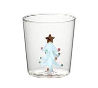 Zeiwohndc 3D Drinking Glass Cup with Christmas Tree Figurine Inside Stemless for Wine Water Milk Goblet-Drinking Wine
