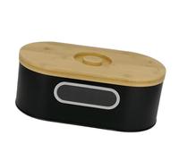 Zeiwohndc Black Bread Storage Unit Built From Wood to Arrange Your Baking Needs Kitchen Storage Box